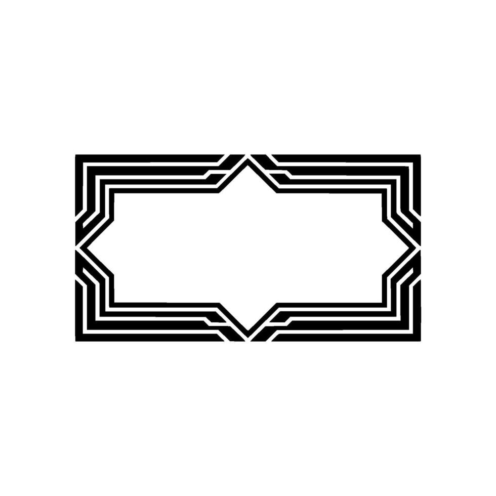 Art Deco Geometric Frame, Elegant Border, Gradient vector
