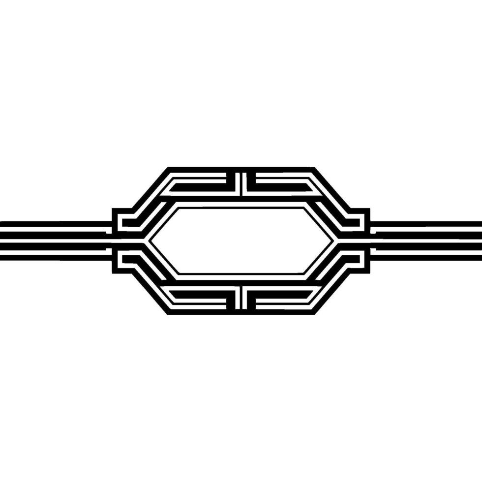 Geometric Deco Ornament, Streamlined Elegance, Symmetrical vector