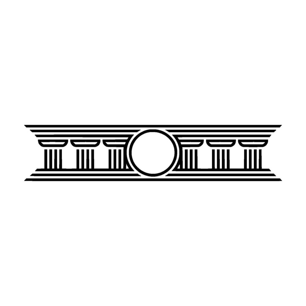 Geometric Temple Emblem, Minimalist, Lineart vector