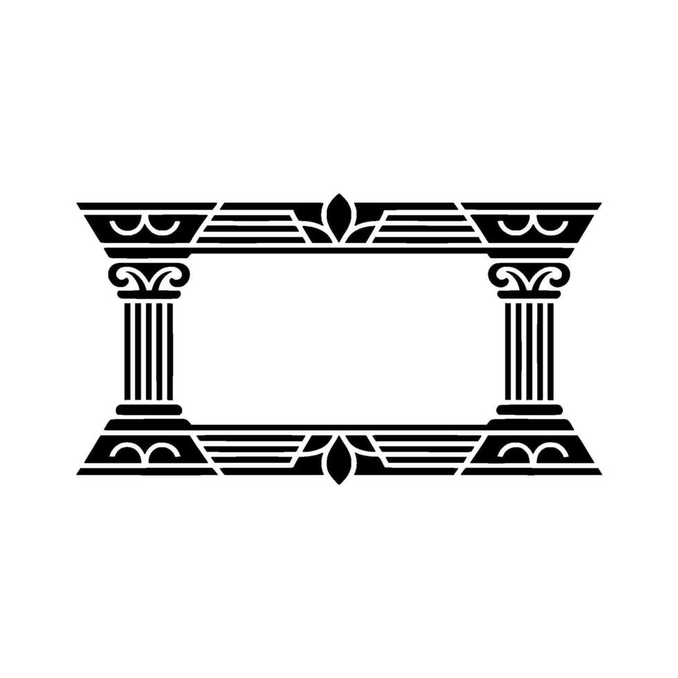 Art Deco Frame, Classical Ornamentation, Elegant Border, Columns vector