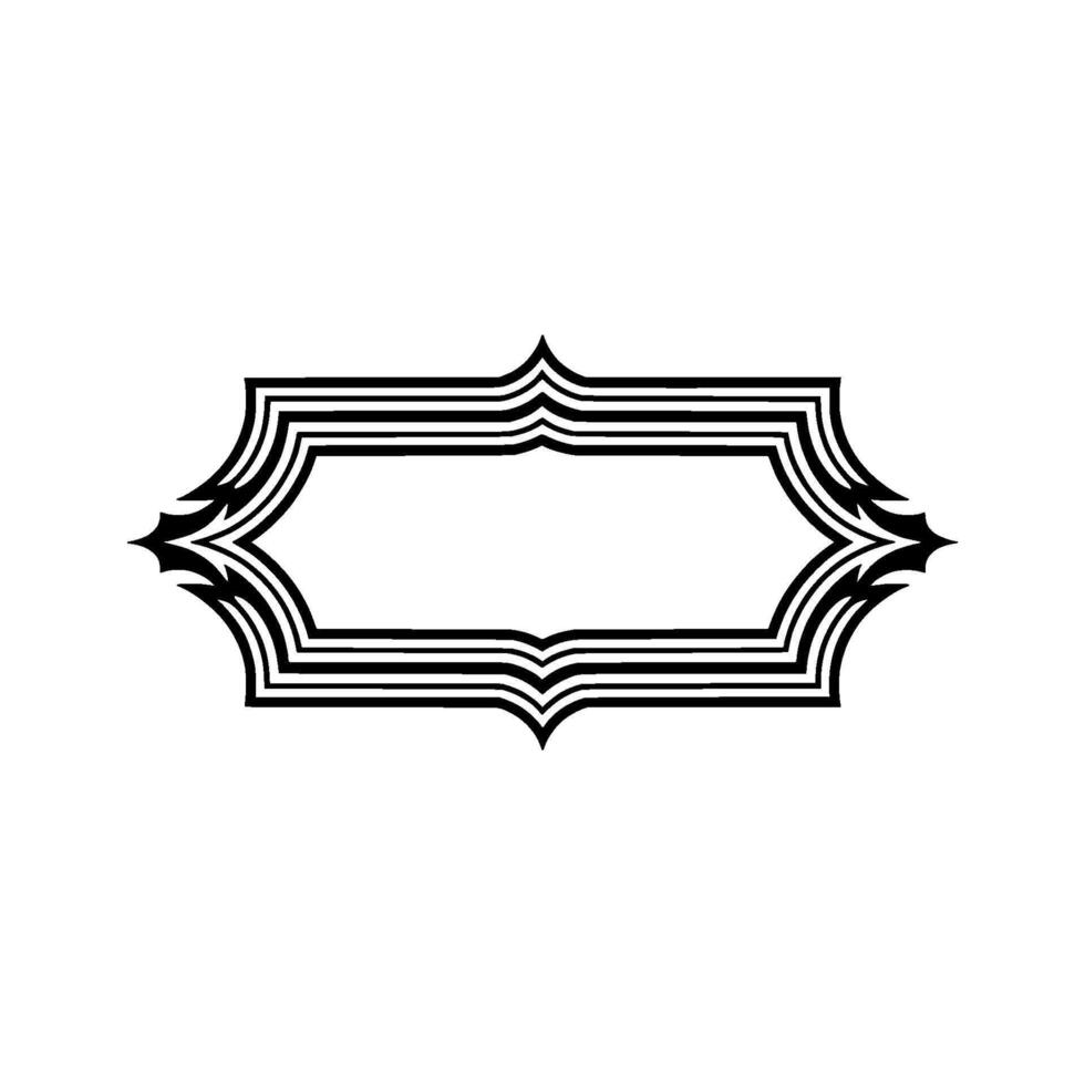 Layered Geometric Frame, Minimalist, Outline vector