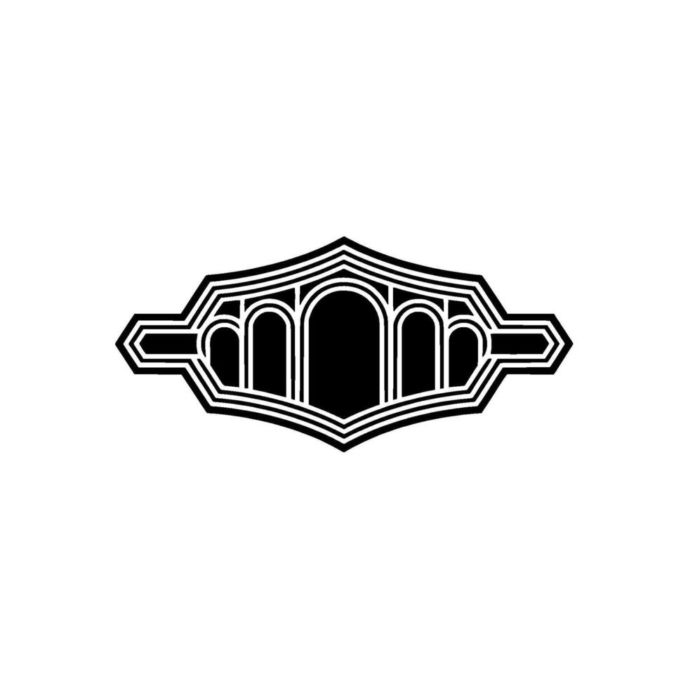 Geometric Deco Shield Emblem, Minimalist vector