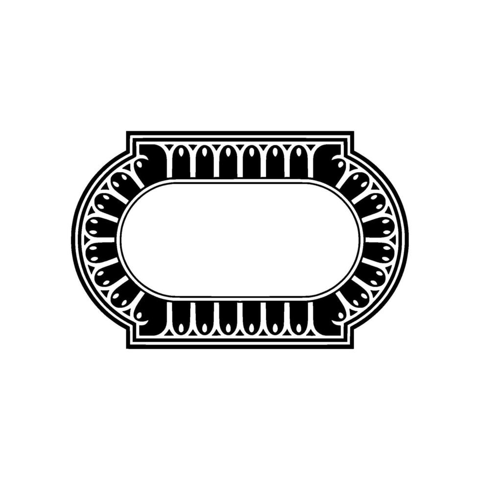 Art Deco Oval Frame, Elegant Vintage, Decorative vector