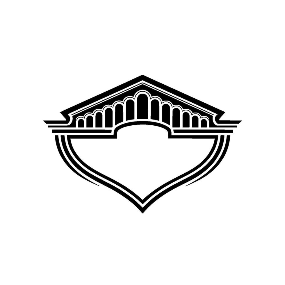 Classic Shield Emblem, Architectural Detail, Minimalist vector
