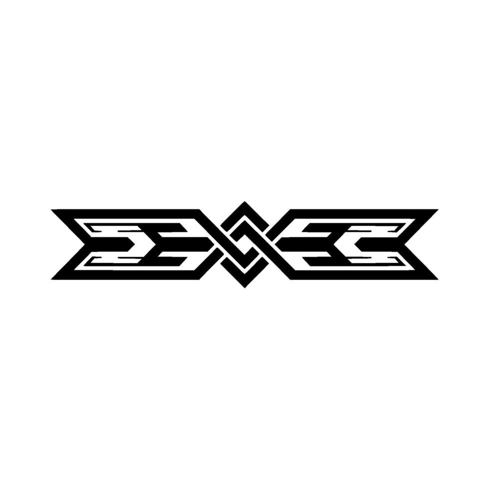 Geometric X Symbol, Abstract Tribal , Minimalist Emblem vector