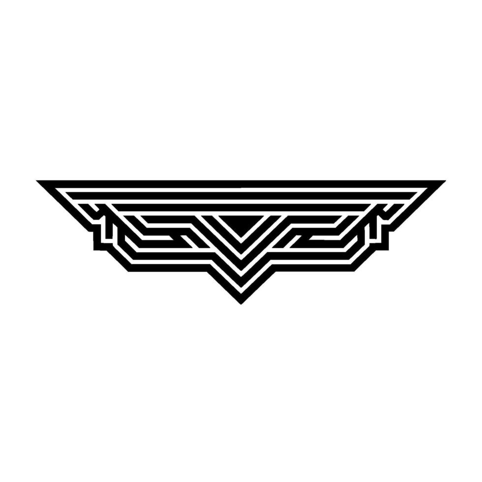 Geometric Wing Emblem, Art Deco Style, Artdeco vector