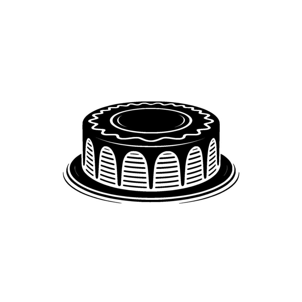 Minimalist Black Cake , Celebration Symbol vector