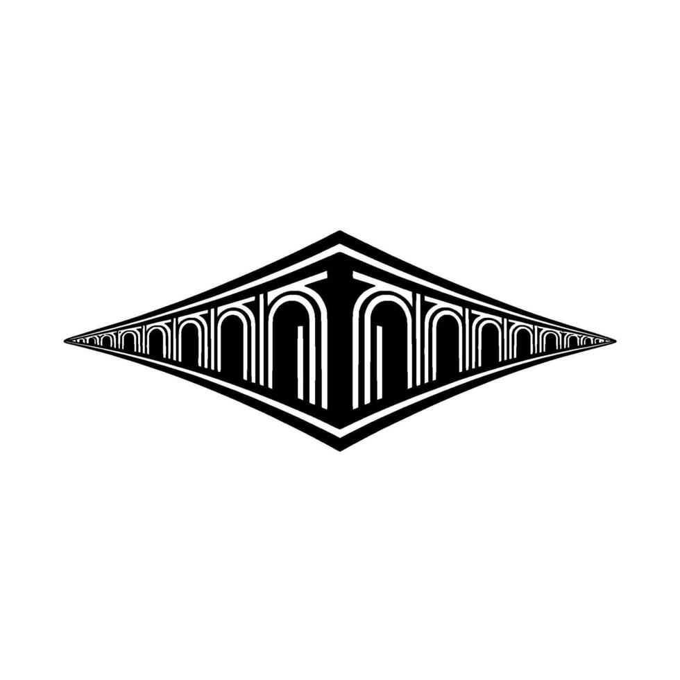 Geometric Deco Emblem, Modern Minimalist vector
