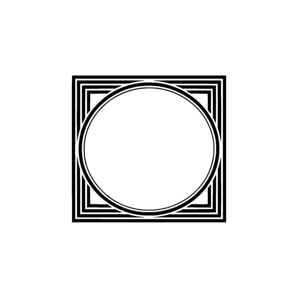 Geometric Circle Frame, Minimalist , Elegant Outline vector