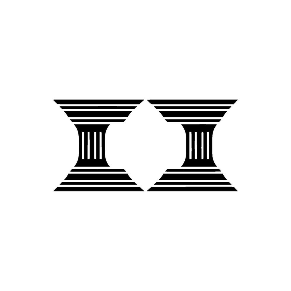 Geometric Temple Silhouette, Minimalist - Symmetry vector