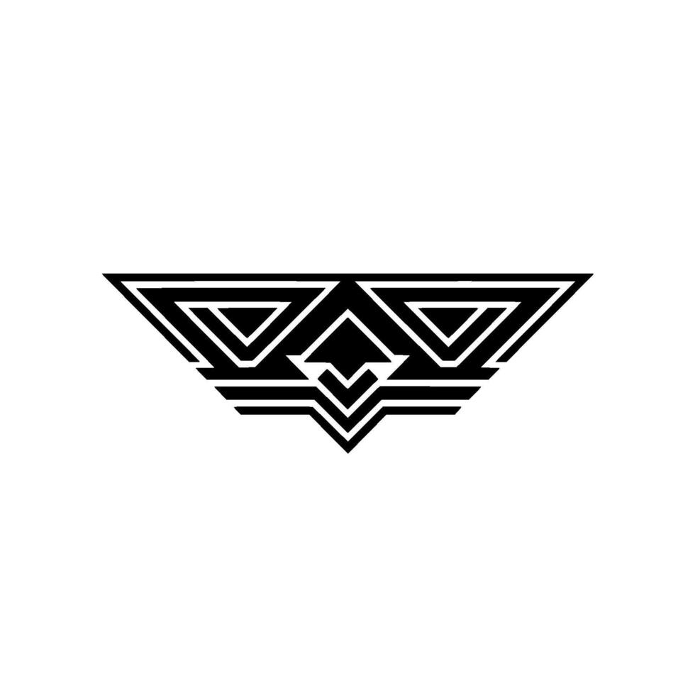 Geometric Ascent Black White Triangular Motif vector