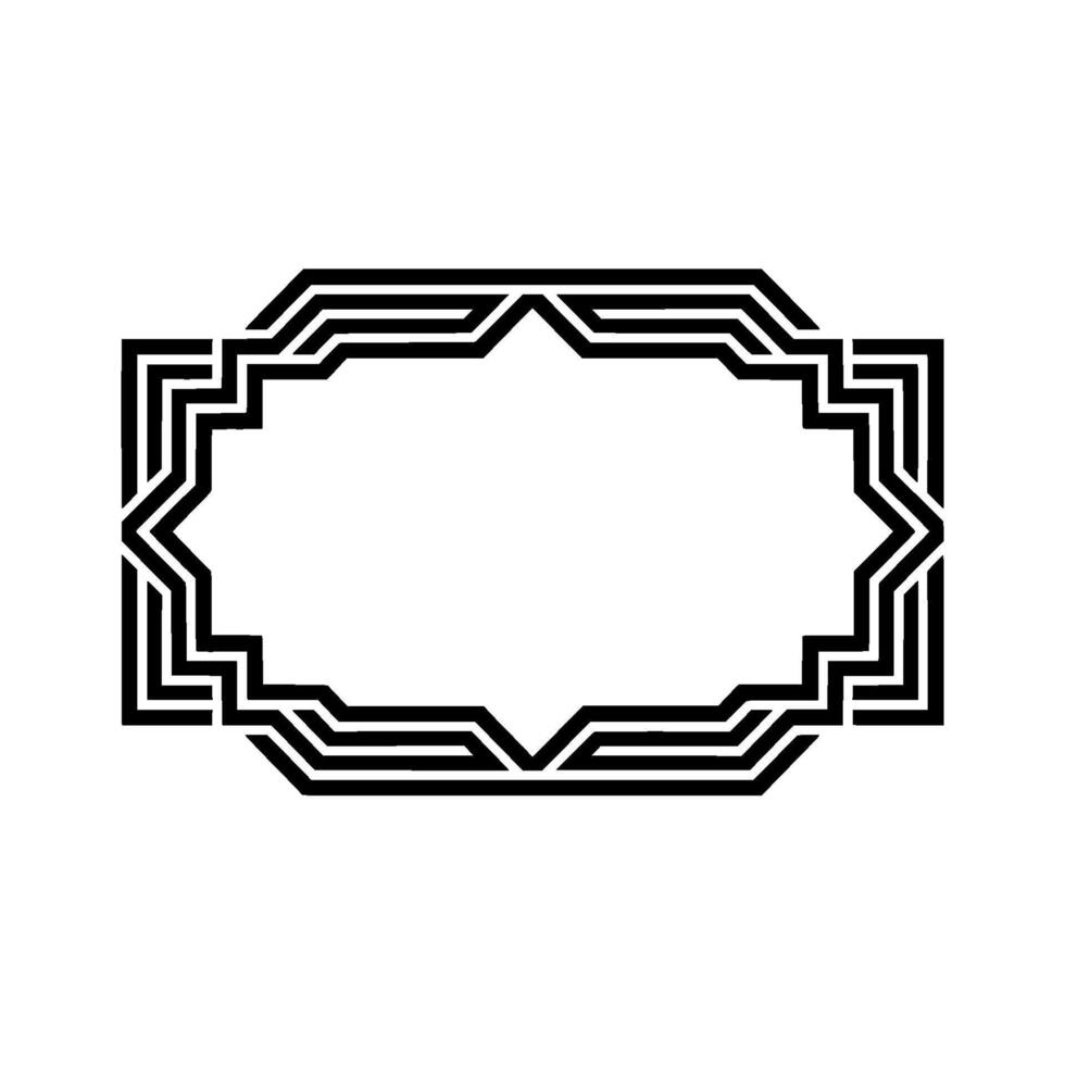 Geometric Deco Frame, Elegant Outline, Minimalist - Template vector