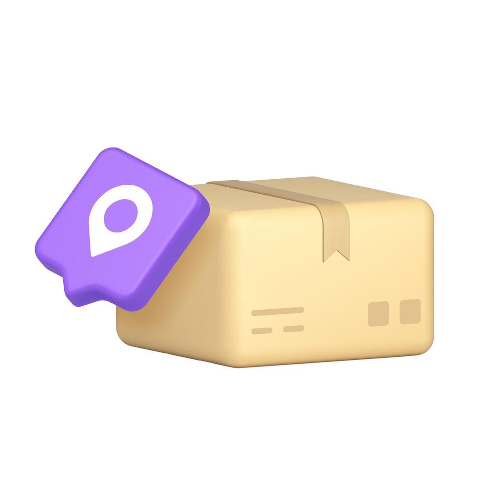 Delivery package with location marker vector