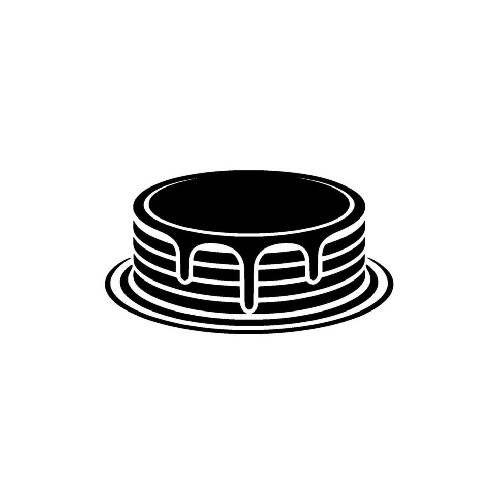 Stacked Pancakes Minimalist Breakfast, Silhouette vector