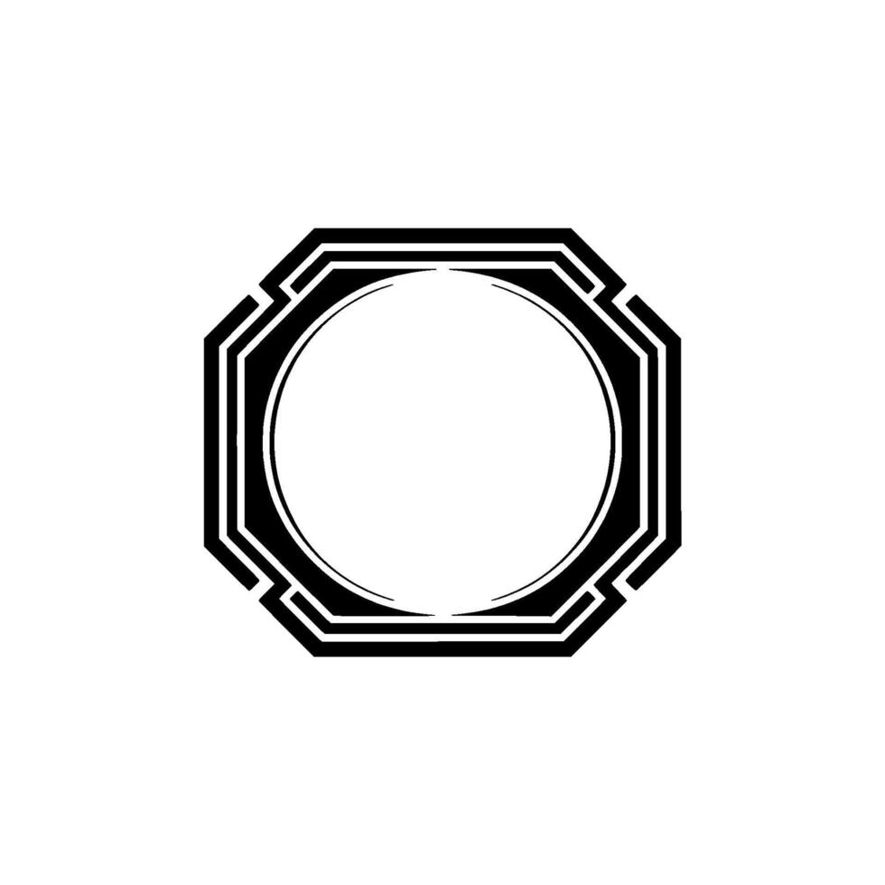 Geometric Octagon Frame, Minimalist , Elegant Outline vector