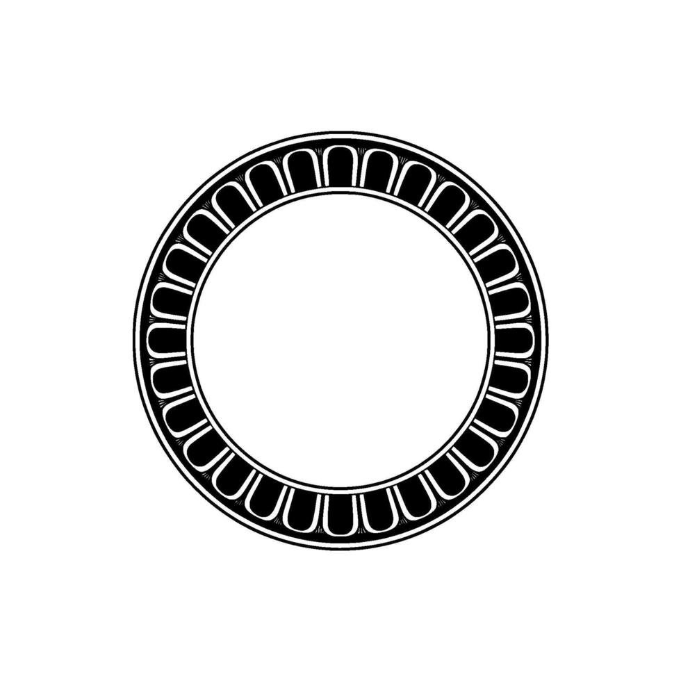 Art Deco Circle Frame, Geometric Ornamentation, Minimalist vector