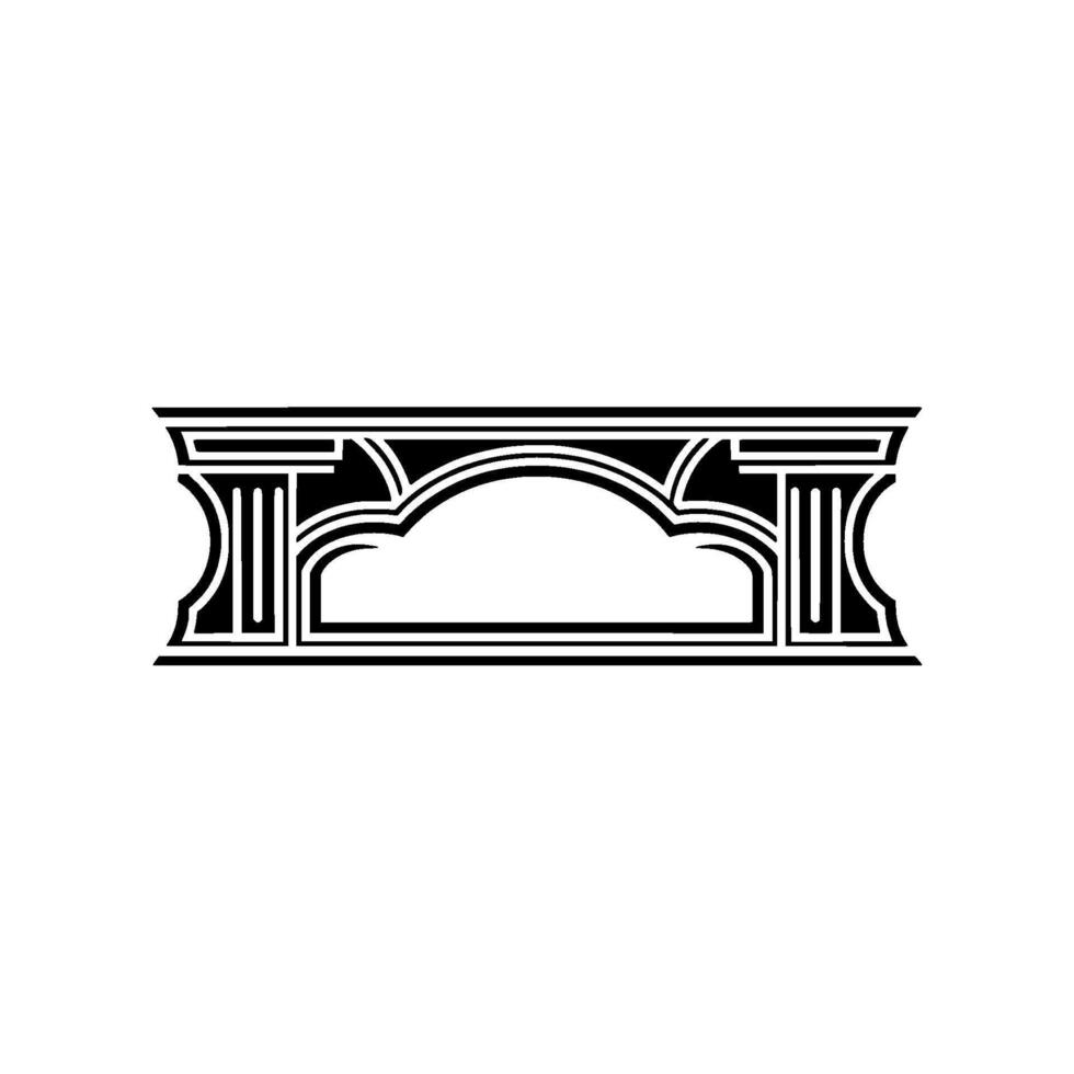 Art Deco Archway Silhouette, Minimalist - Linear vector