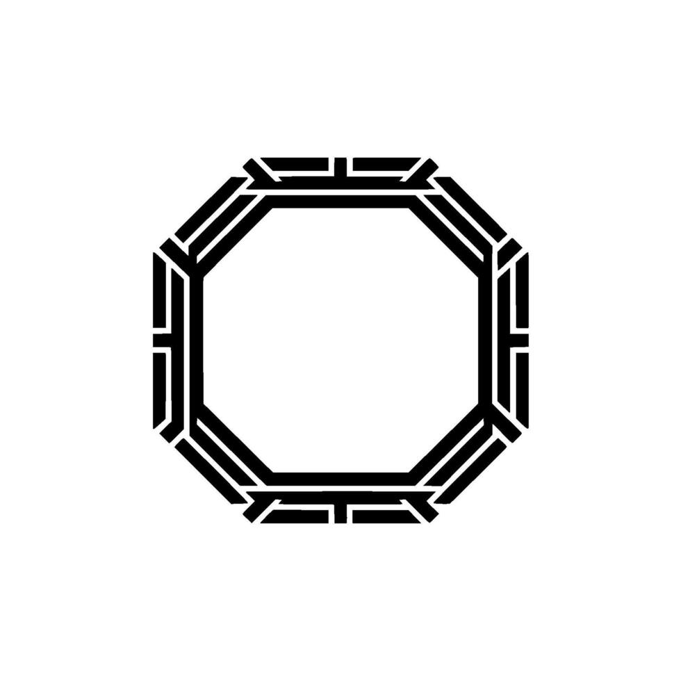 Geometric Octagon Frame, Minimalist, Pattern vector