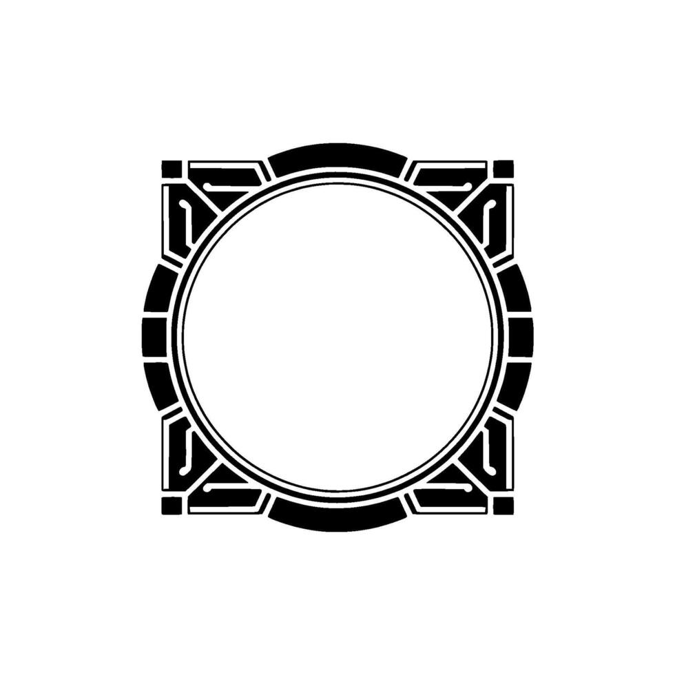 Art Deco Circle Frame, Geometric Ornamentation, Minimalist, Ornament vector