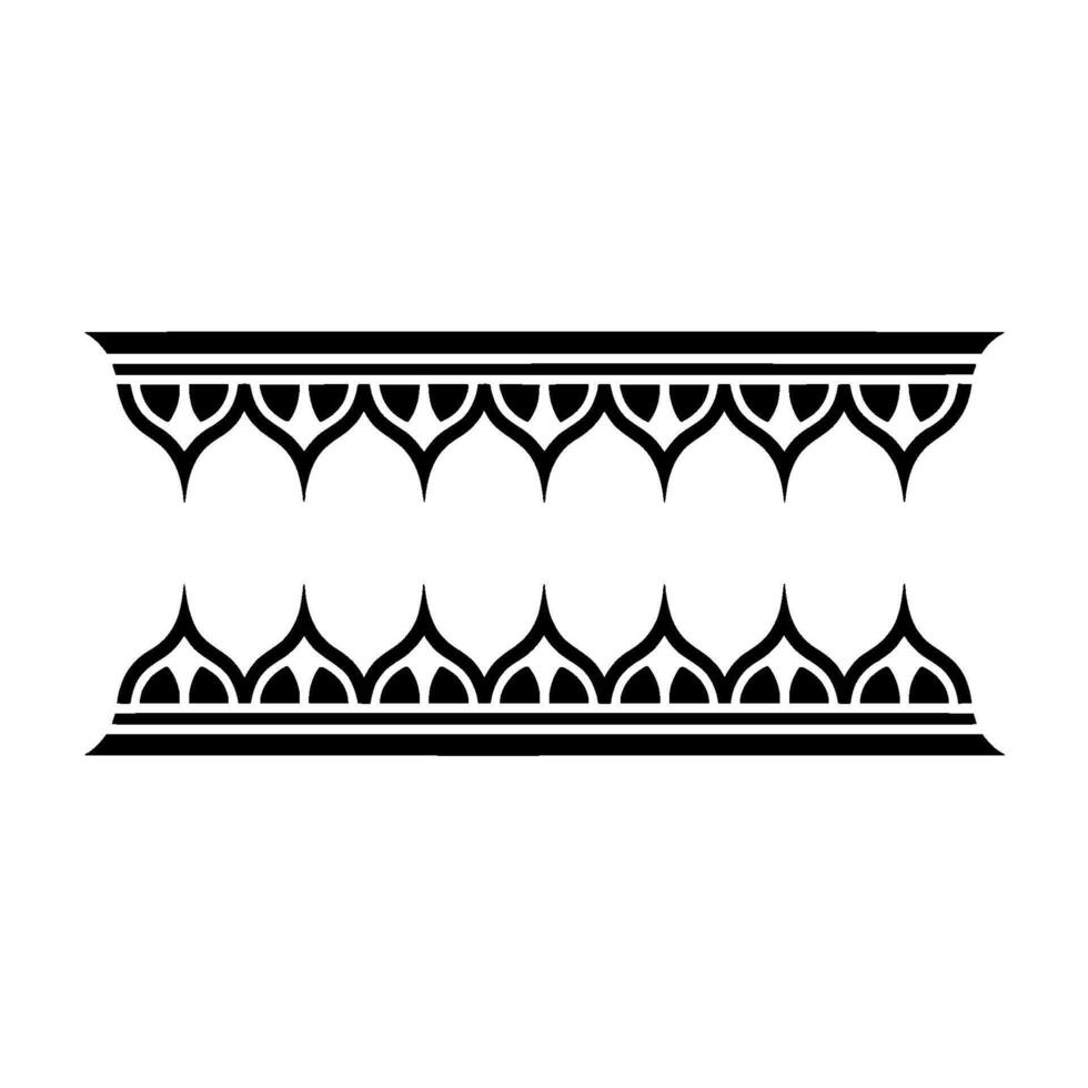 Geometric Tribal Border, Minimalist , Black White vector