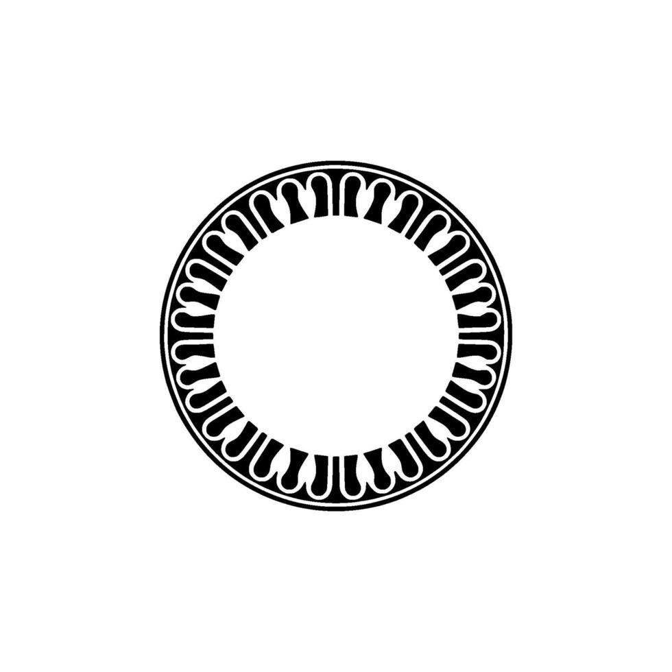 Geometric Circle Frame, Intricate Ornamentation, Minimalist vector