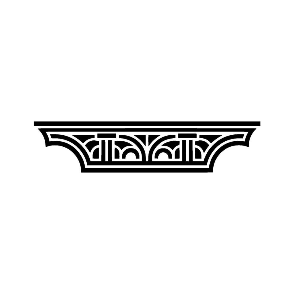 Art Deco Archway Ornament, Geometric, Line art vector