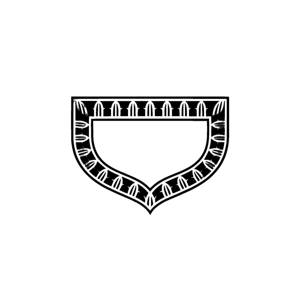 Vintage Shield Emblem, Detailed Ornamentation, Regal Symbol vector
