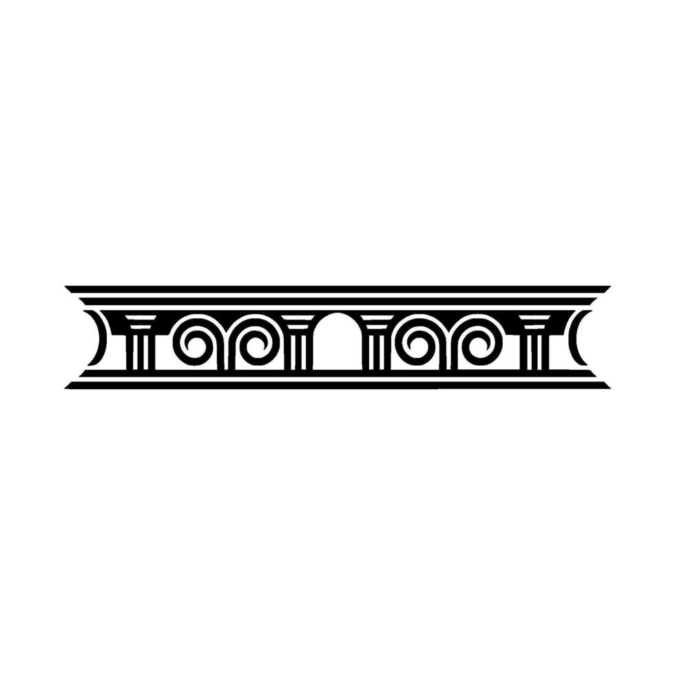 Art Deco Linear Ornament, Geometric Border, Elegant vector