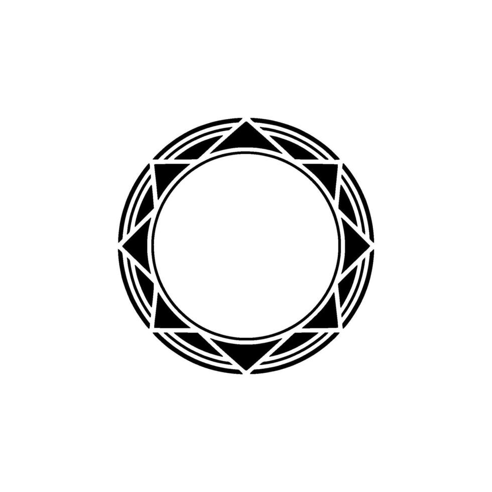 Geometric Circle Emblem, Abstract Tribal vector
