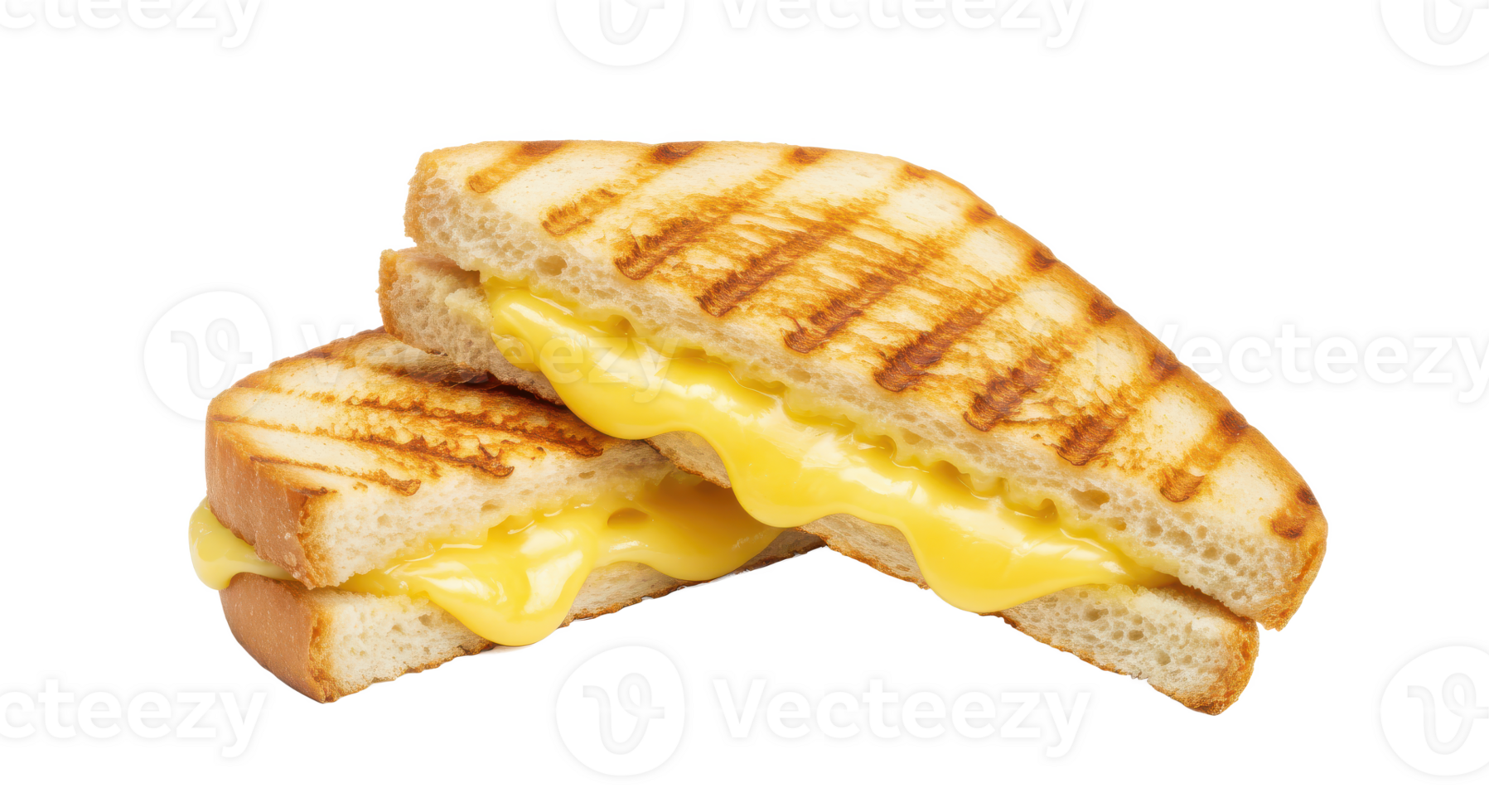 A close up view of a grilled cheese sandwich with melted cheese and grill marks on the toasted bread slices png