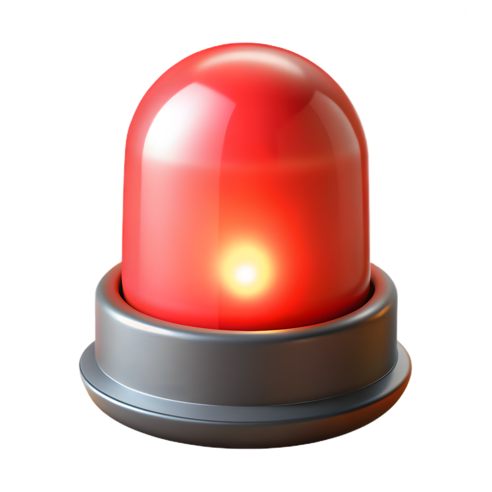 Red emergency light beacon isolated on transparent background png