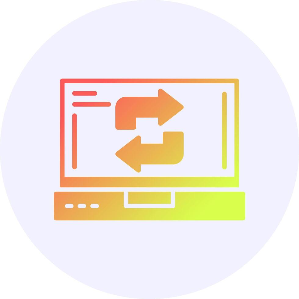 Refresh Laptop Interface Icon Design vector