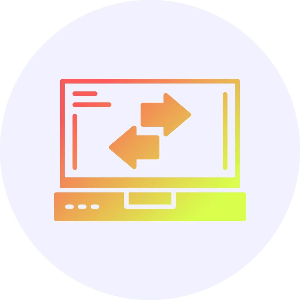 Refresh Laptop Interface Icon Minimal Style Design vector