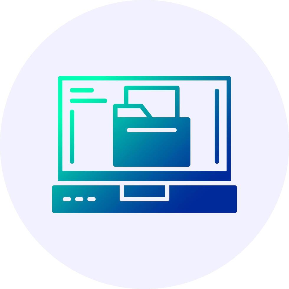 Folder Laptop Interface Icon Minimal Style vector