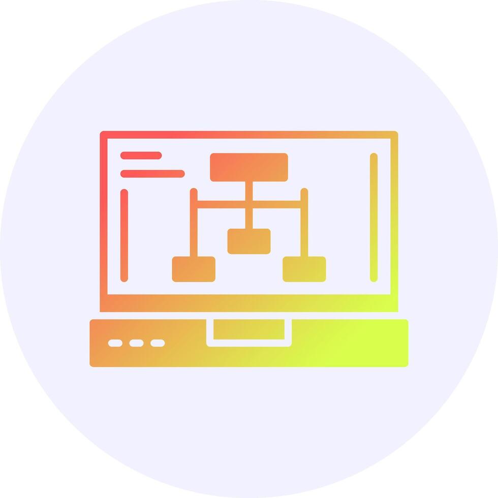 Network Laptop Interface Icon Minimal Style vector