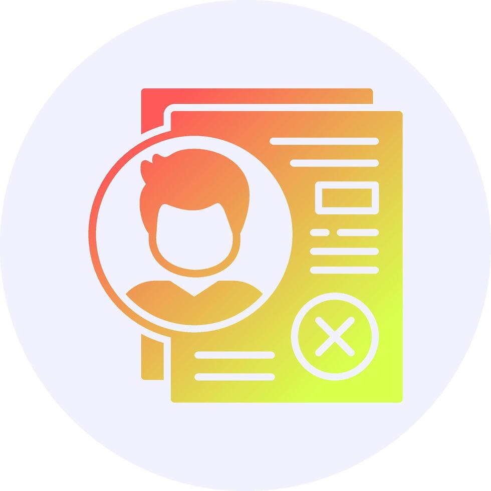 Reject Icon Minimal Gradient Style vector