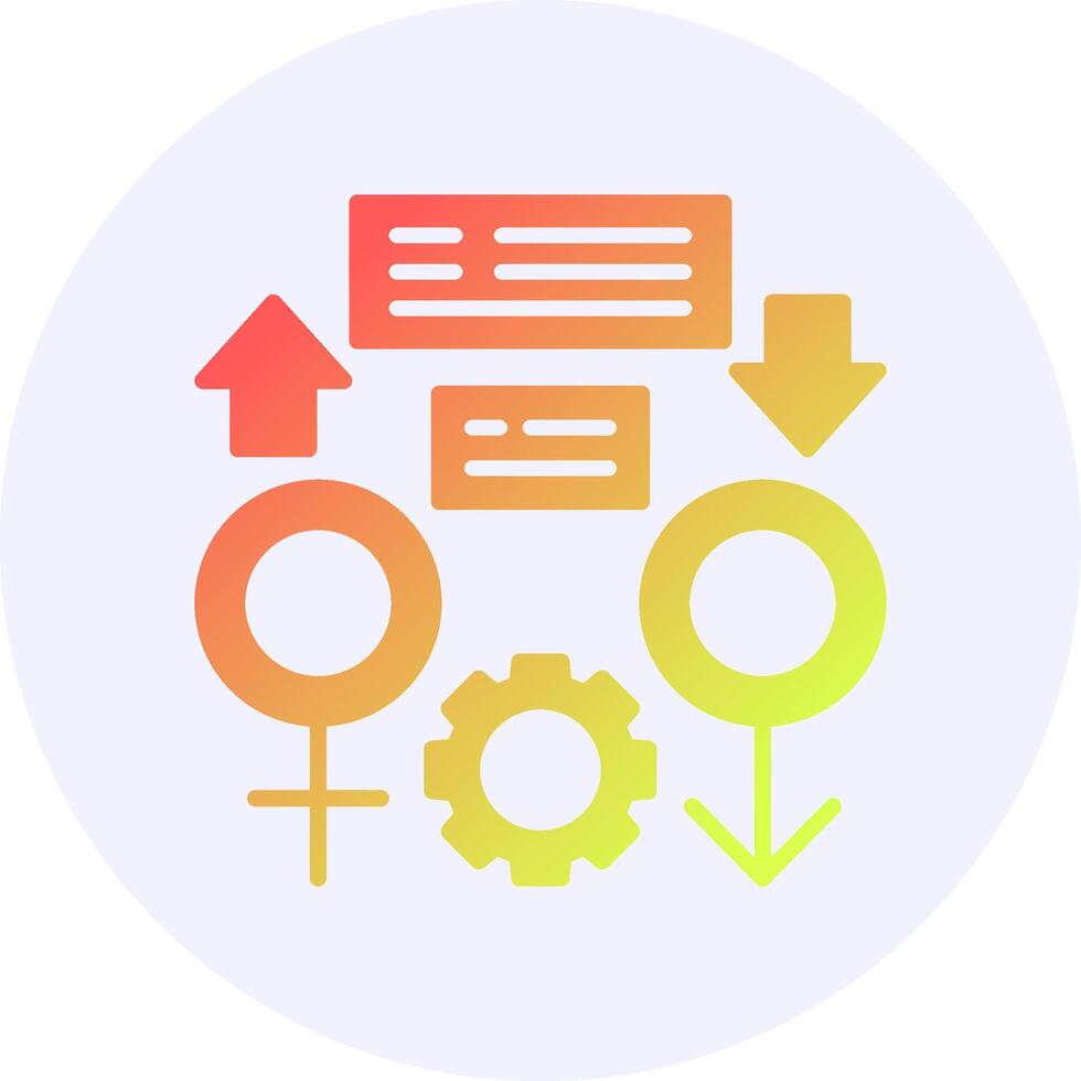 Gender Equality Icon Minimal Gradient Style vector