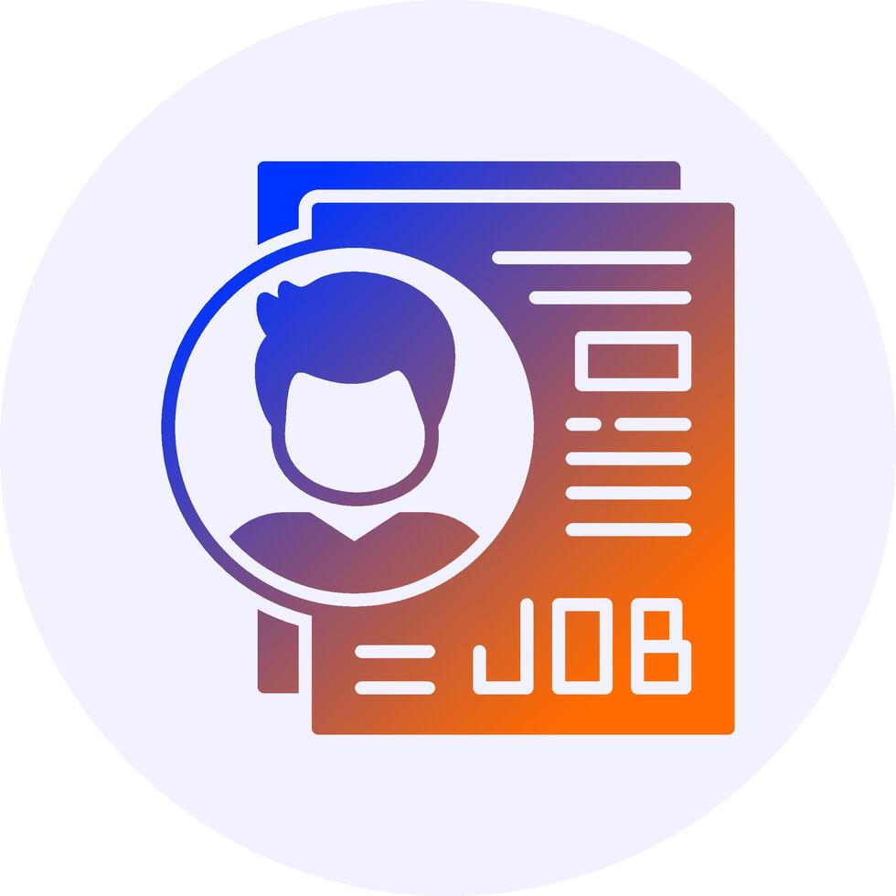 Job Description Icon Minimal Gradient Style vector