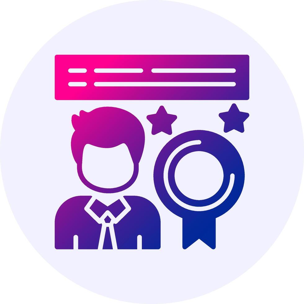 Employee of the Month Icon Minimal Gradient Style vector