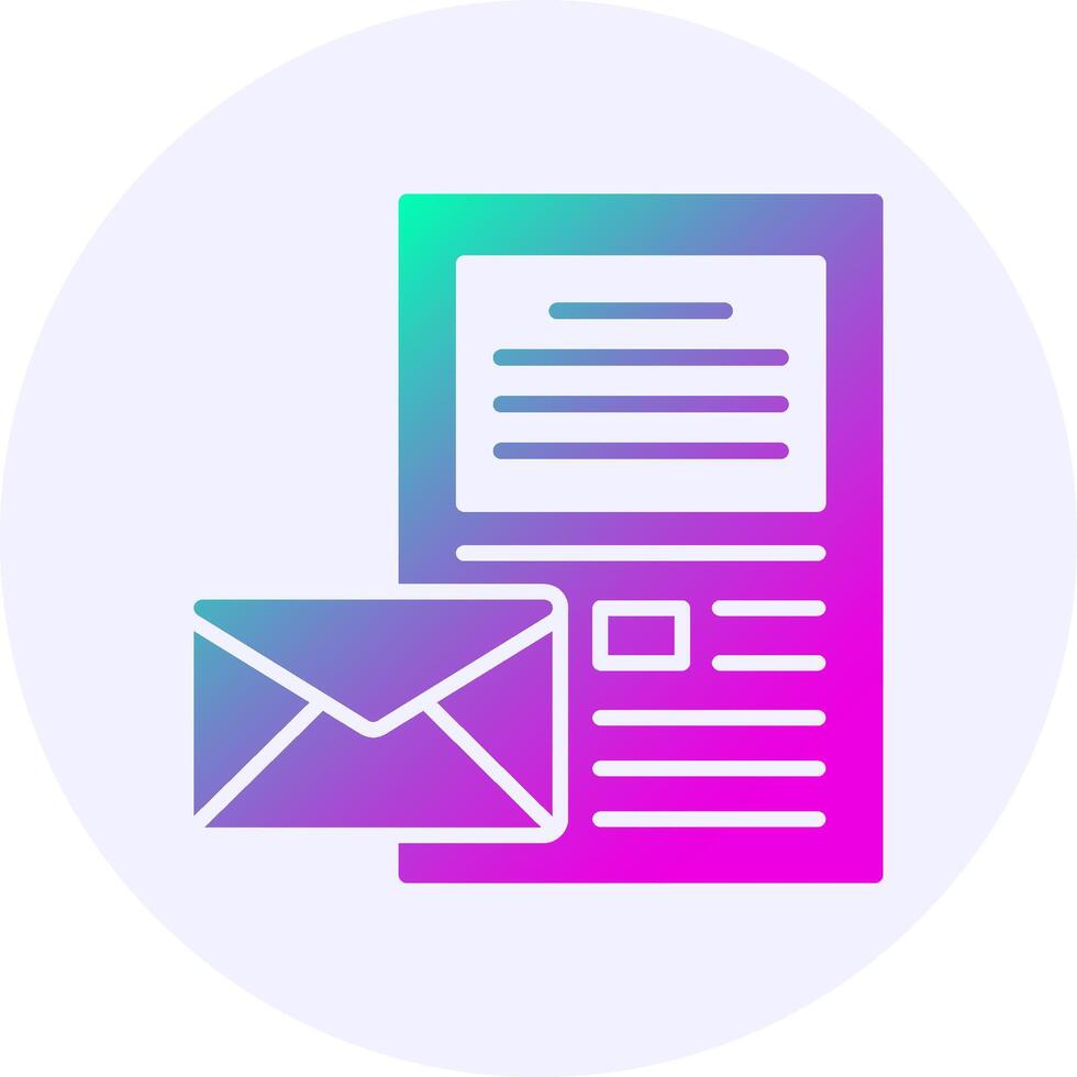 Cover Letter Icon Minimal Gradient Style vector