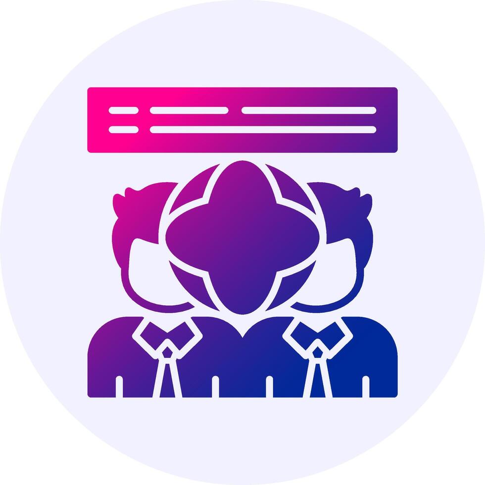 Company Culture Icon Minimal Gradient Style vector