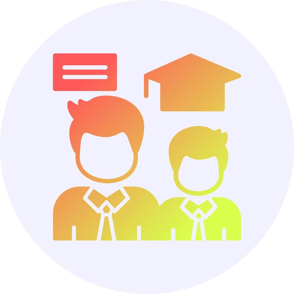 Alumni Network Icon Minimal Gradient Style vector