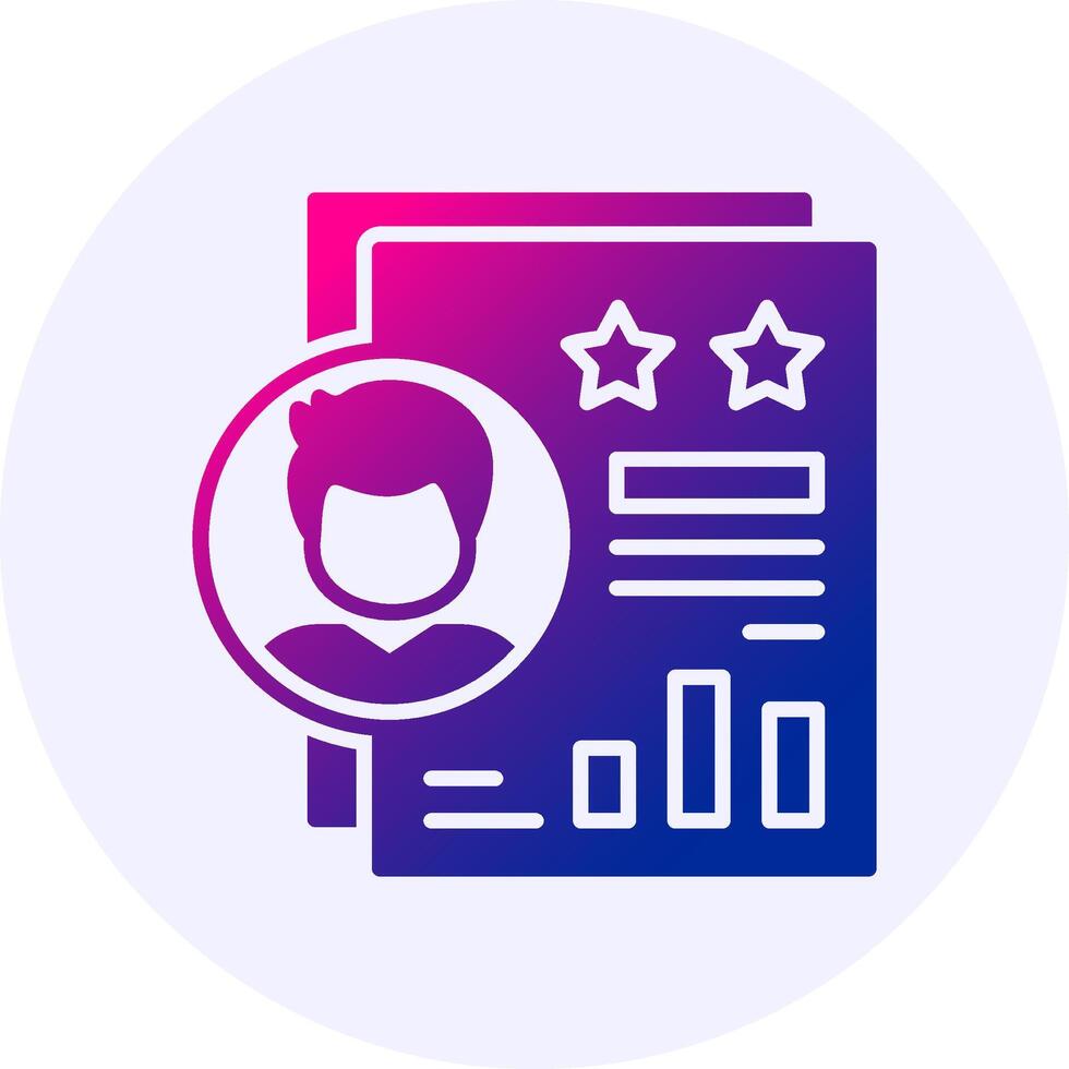 Performance Review Icon Minimal Gradient Style vector