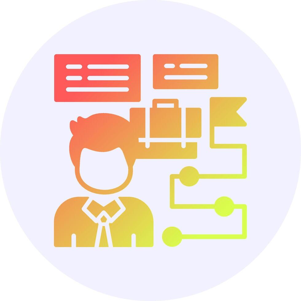 Career Path Icon Minimal Gradient Style vector