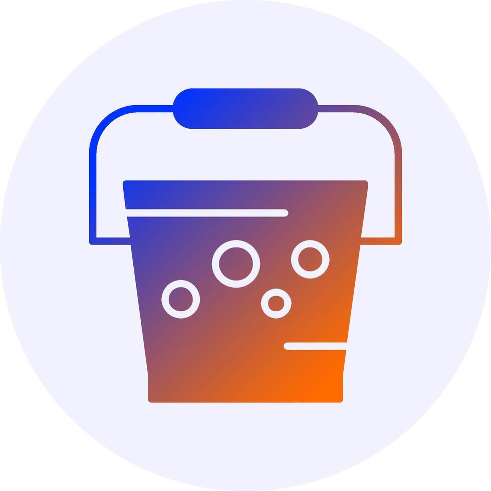 Bucket Icon Minimal Gradient Style vector
