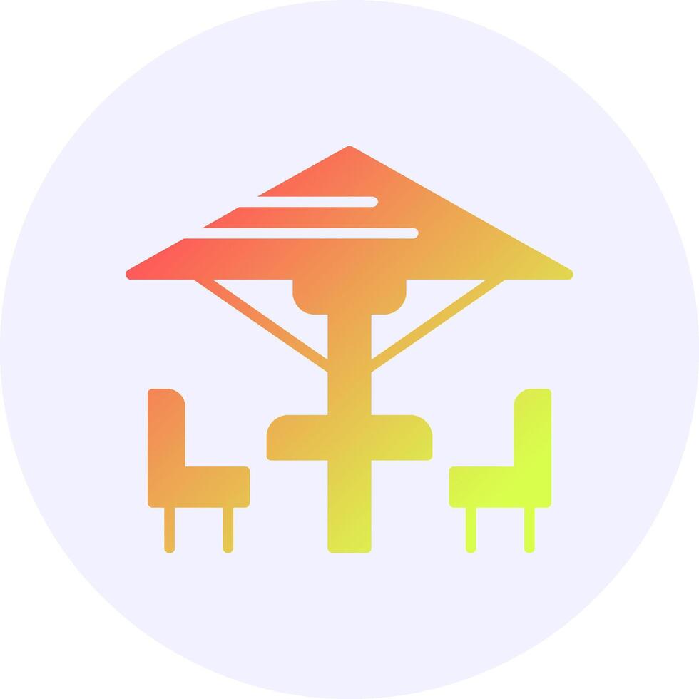 Patio furniture Icon Minimal Gradient Style vector