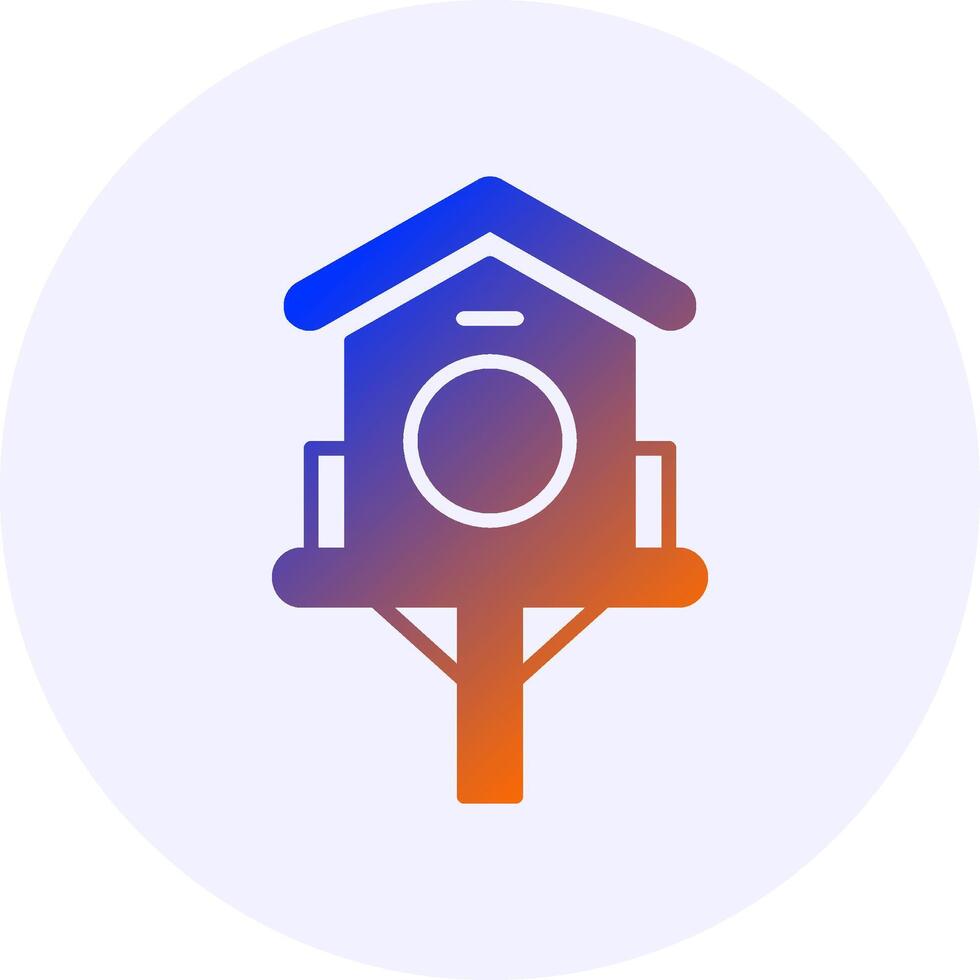 Birdhouse Icon Minimal Gradient Style vector