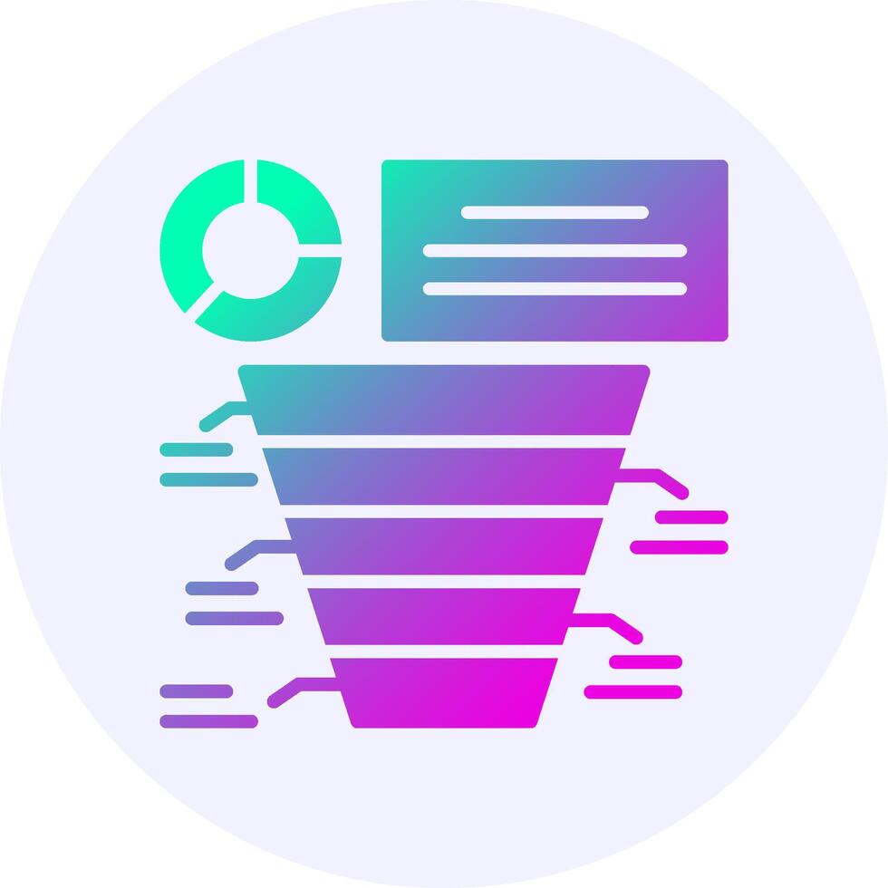 Funnel chart Circle Icon Minimal Gradient Style vector