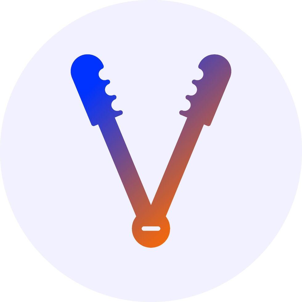 Tongs Solid Gradient Style Icon vector