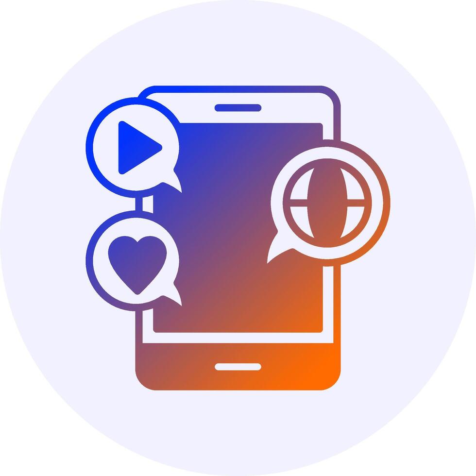 Social media Icon Gradient Style vector